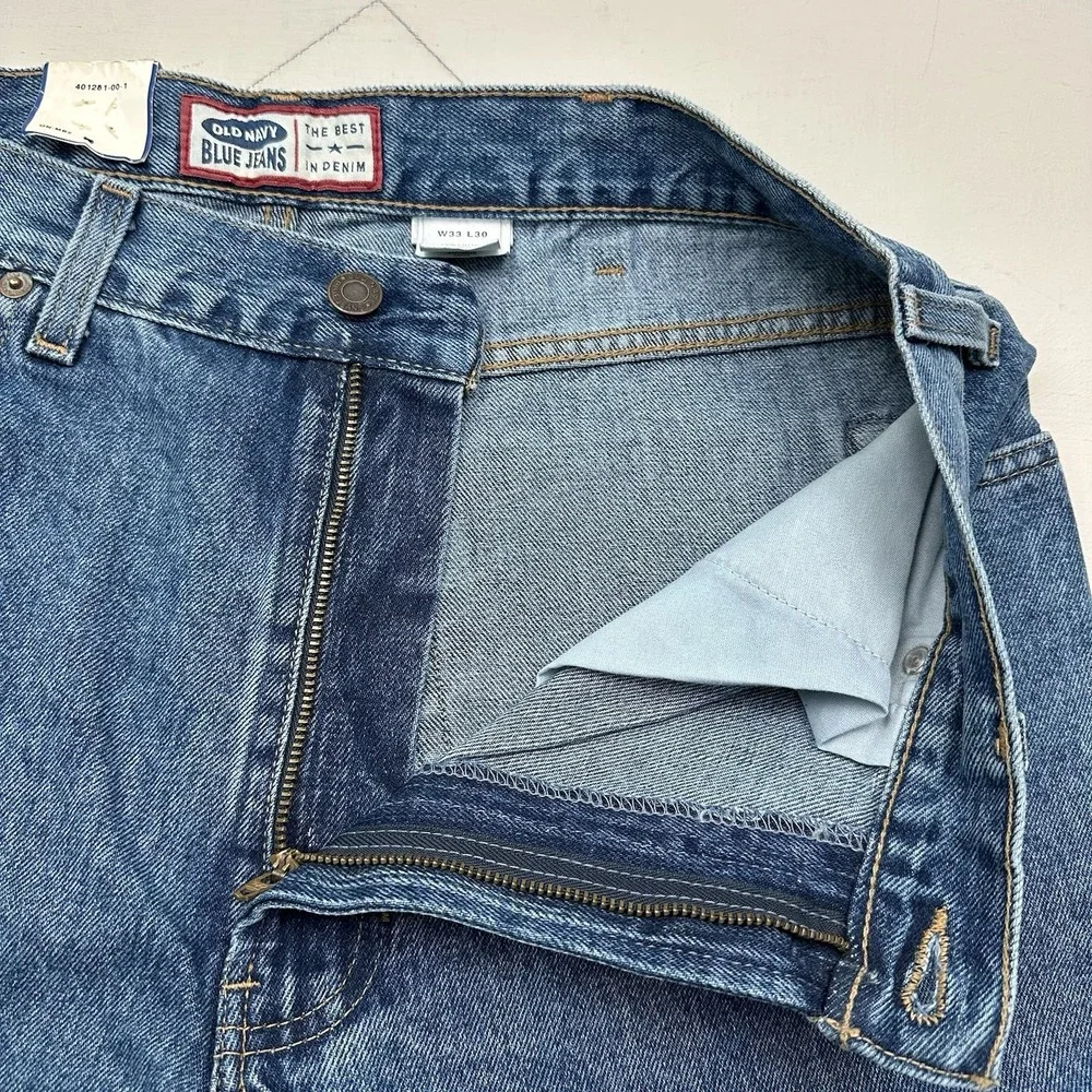 NEW VTG Old Navy Baggy Wide Leg Jeans Actual 32x30 Medium Wash Skater Rave Y2K
